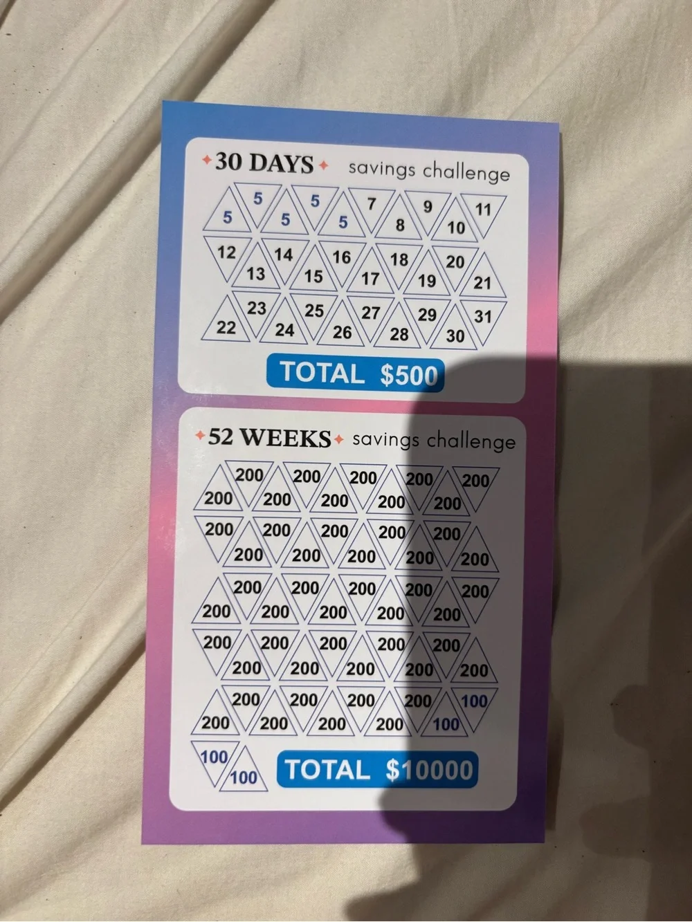 100 Envelope Savings Challenge Notebook - Pink Holographic